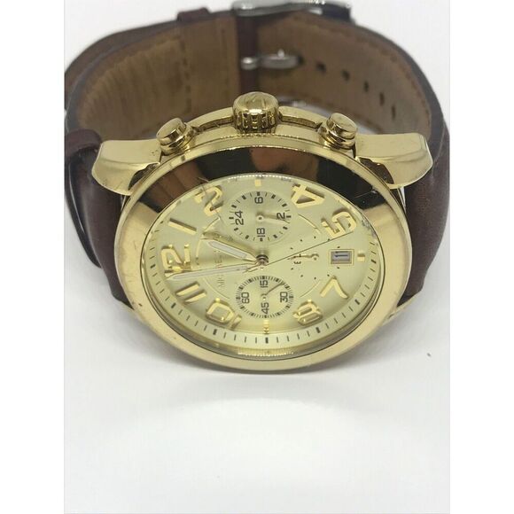 Michael Kors Mk2251 Womens Brown Leather Analog Champagne Dial Quartz Watch No40 - Picture 5 of 10